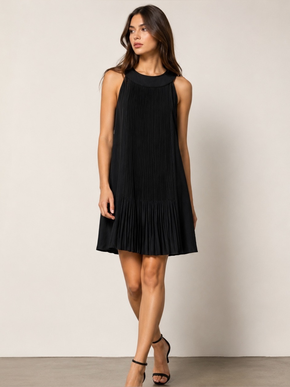 banana Republic mini pleated black sleeveless dress 2